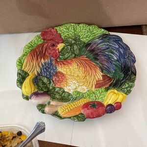 Fitz and Floyd Country Rooster Decorative Hanging Plate